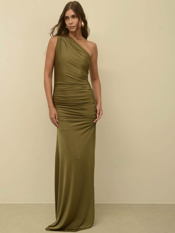 Angelina Olive Dress